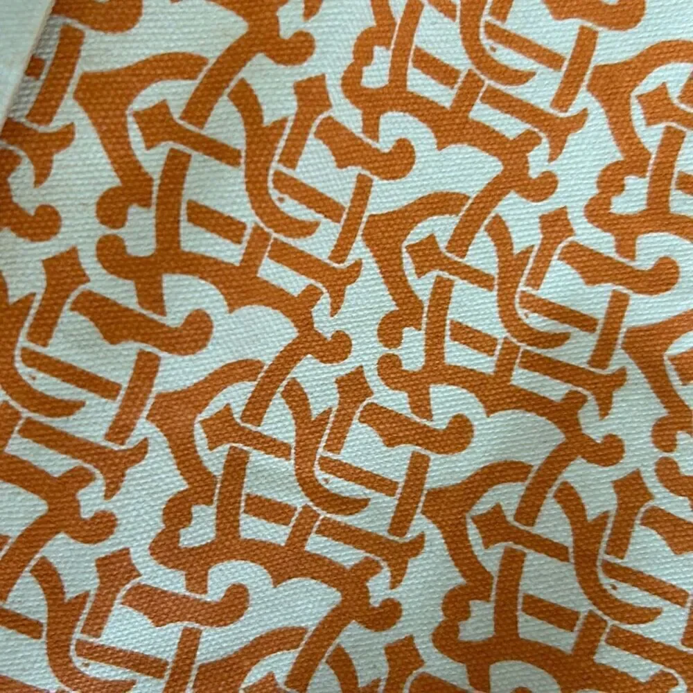Tory Burch canvas tote bag orange cream